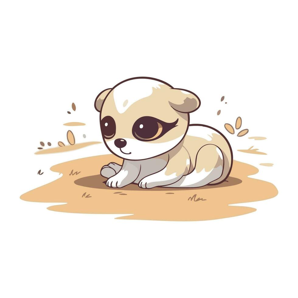 linda pequeño chihuahua perro sentado en el suelo. vector ilustración
