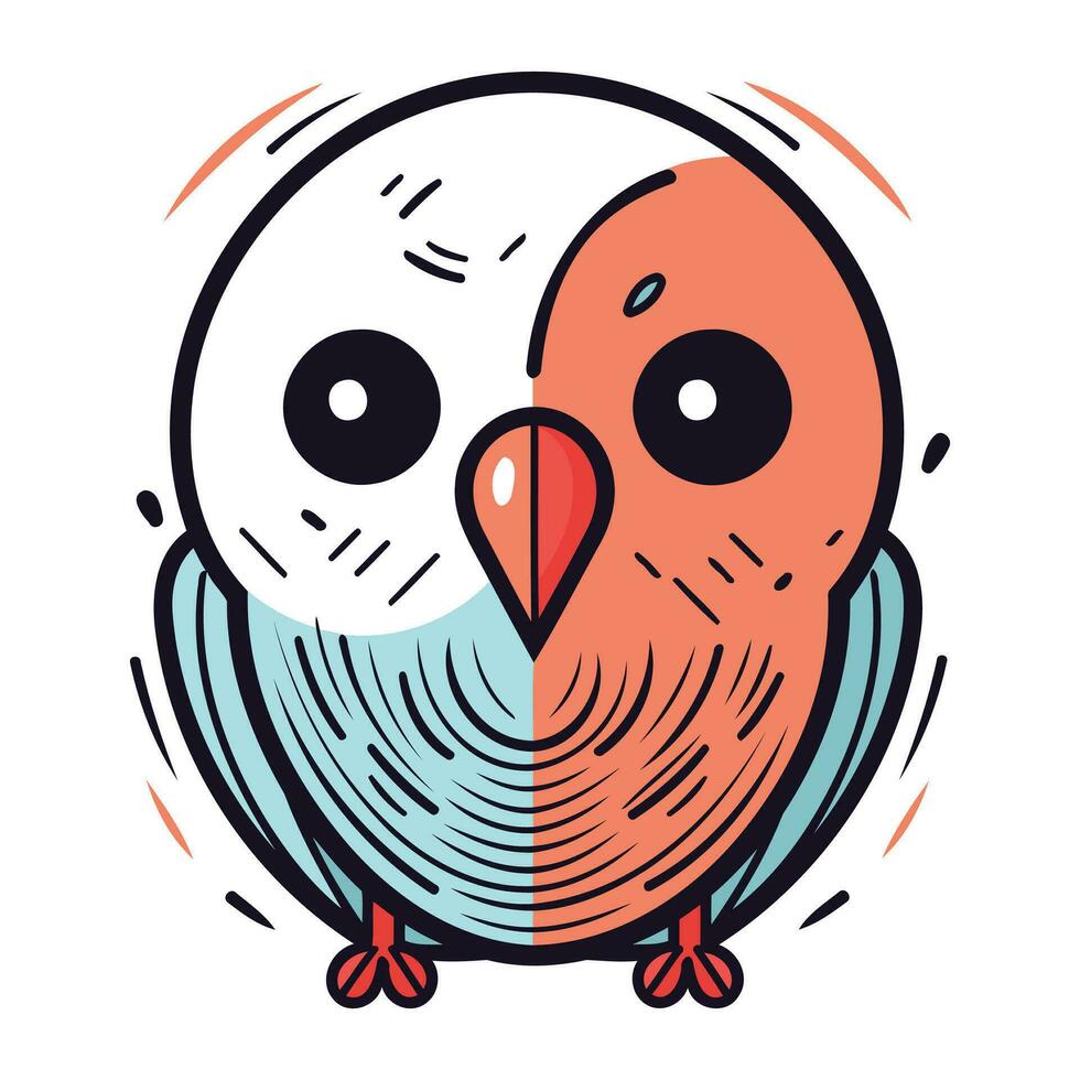 Cute cartoon owl. Vector illustration isolated on a white background.