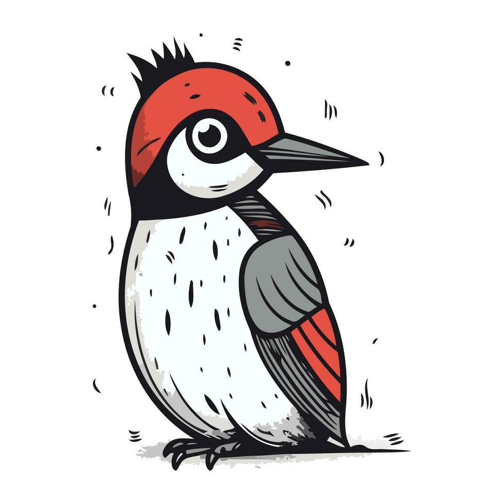 pájaro carpintero. mano dibujado vector ilustración aislado en blanco antecedentes.