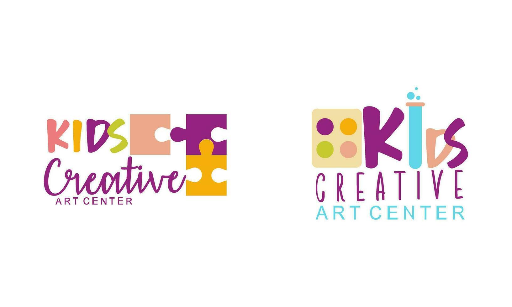 niños creativo y Ciencias clase modelo promocional logo vector