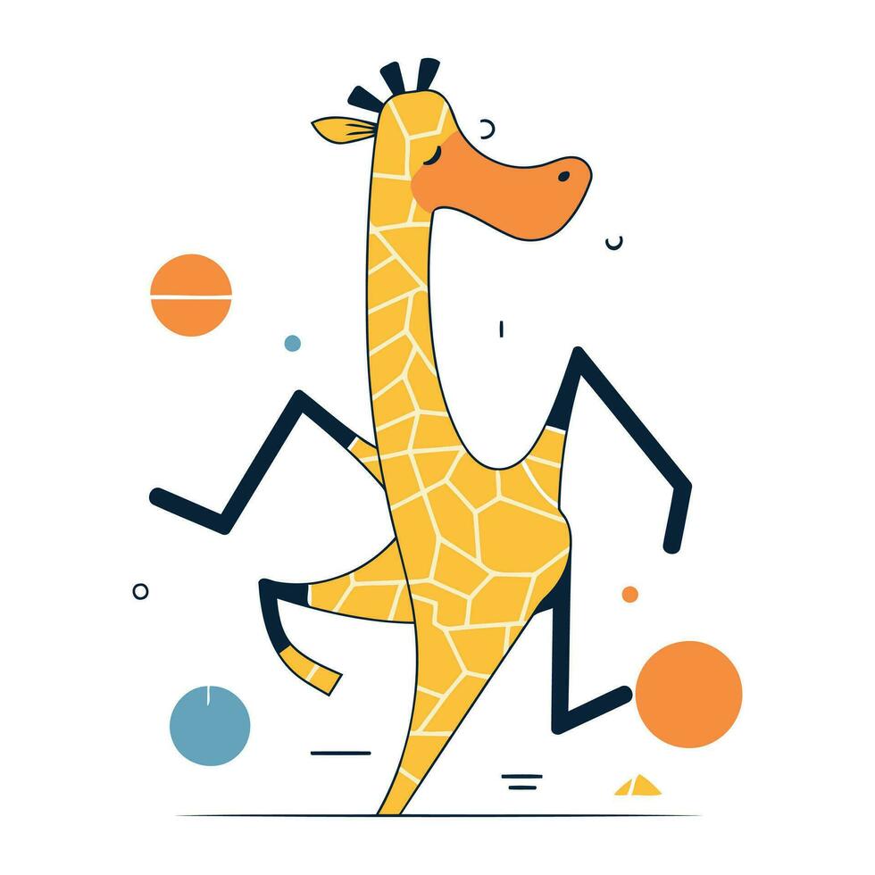 jirafa vector ilustración. plano diseño estilo. jirafa icono.