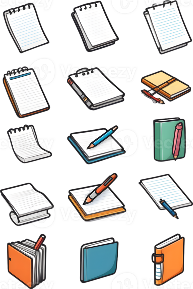 a set of colorful icons on a transparent background  ai generative png