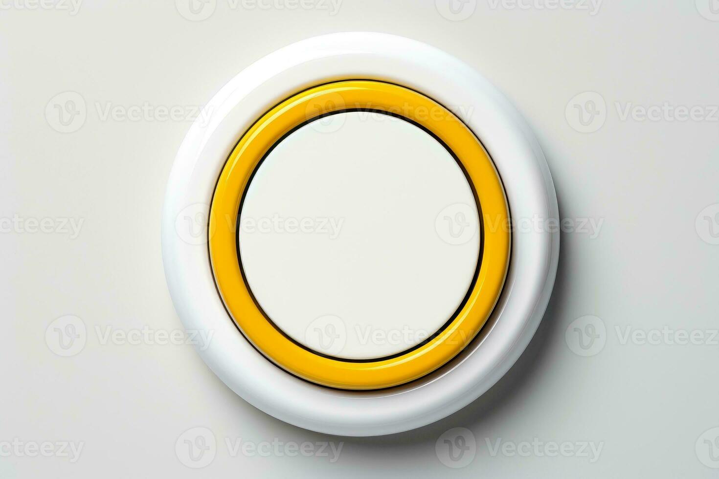 Abstract high tech multicolor button on white background, Generative AI photo