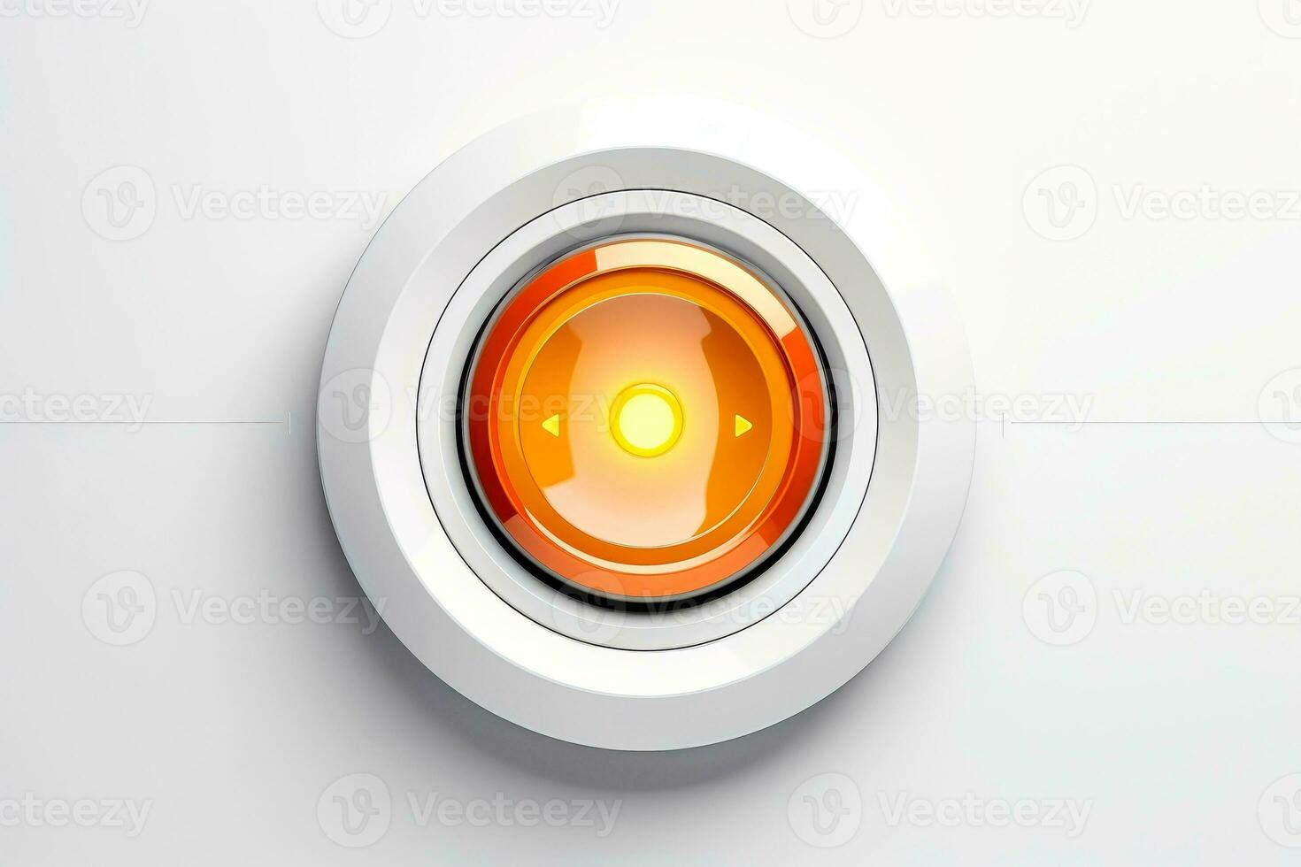 Abstract high tech multicolor button on white background, Generative AI photo