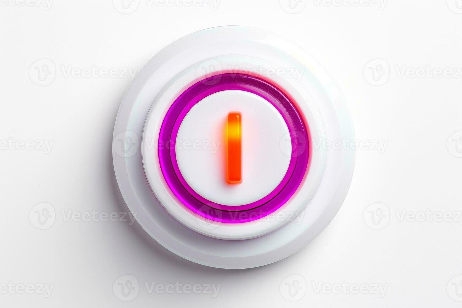 Abstract high tech multicolor button on white background, Generative AI photo