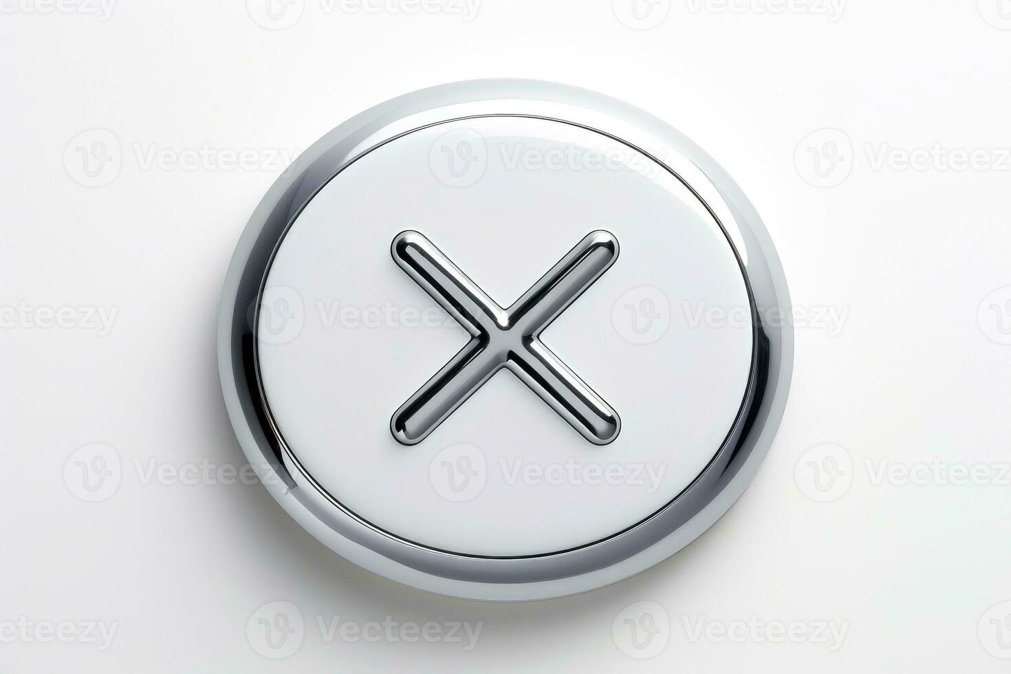 Abstract high tech multicolor button on white background, Generative AI photo