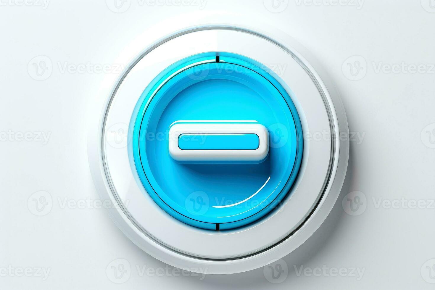 Abstract high tech multicolor button on white background, Generative AI photo