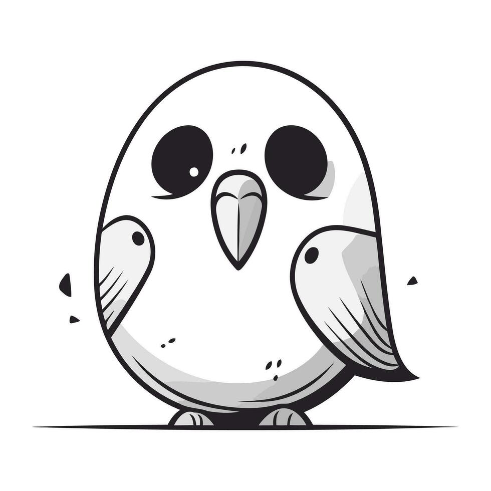 linda dibujos animados kawaii pájaro aislado en blanco antecedentes. vector ilustración.