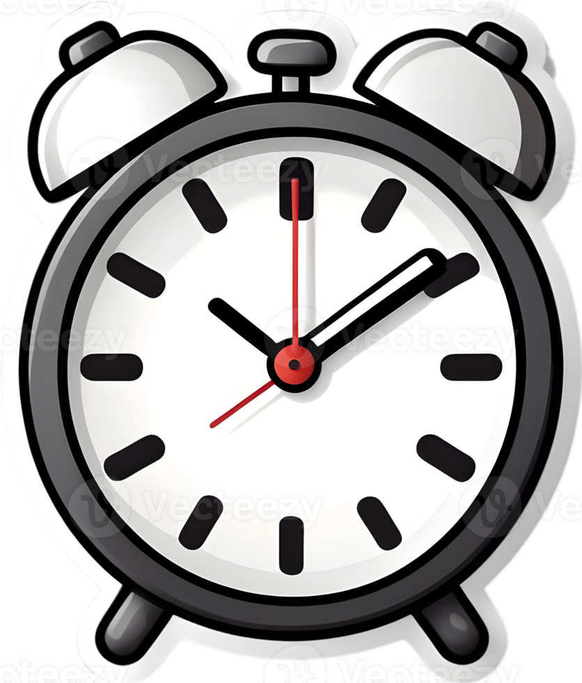 an alarm clock on a transparent background ai generative png