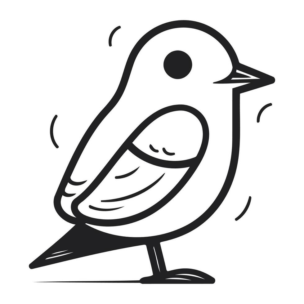 Cute little bird isolated on a white background. Vector illustration.