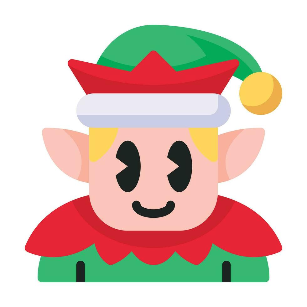 elf flat icon vector