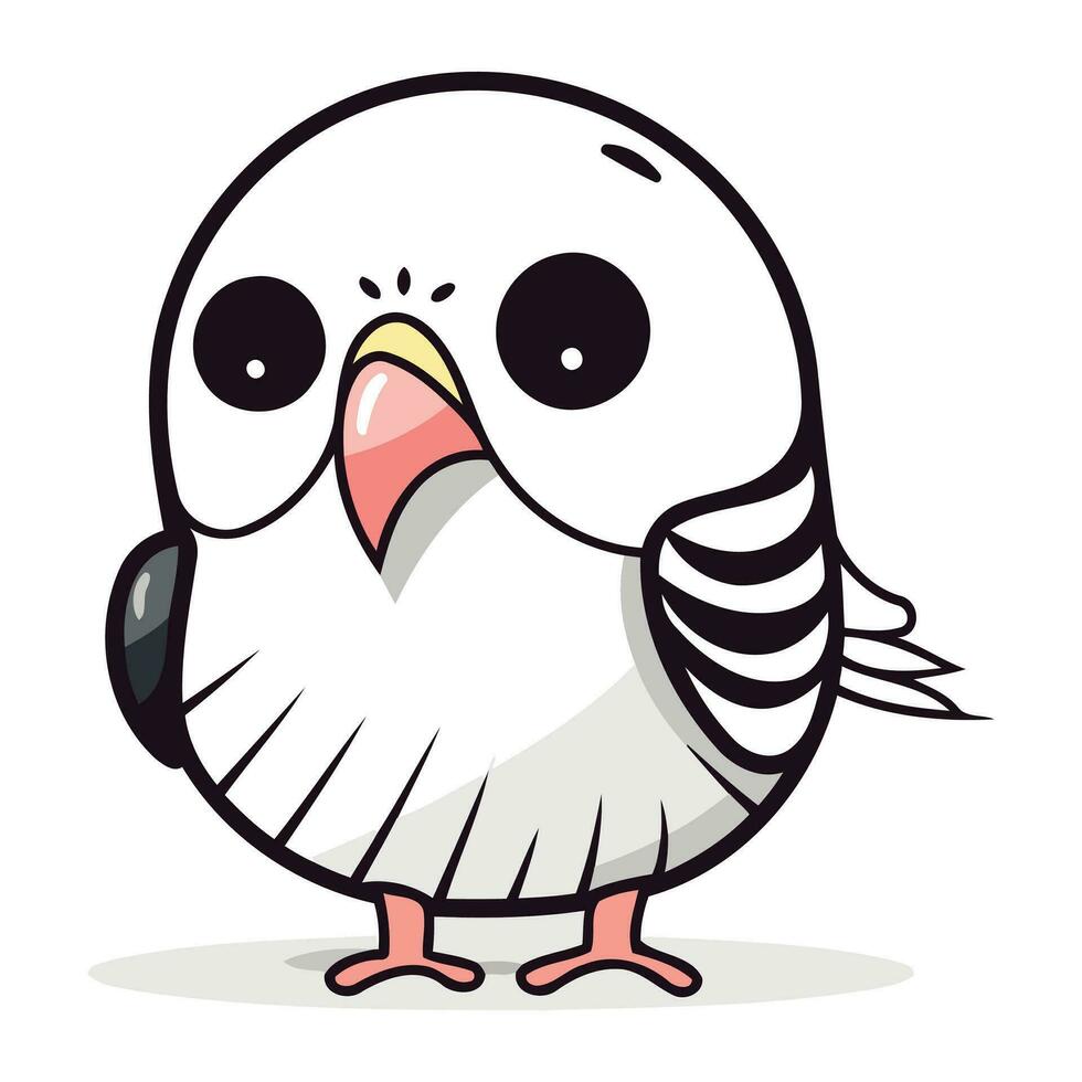 Cute cartoon bird. Vector illustration isolated on a white background.