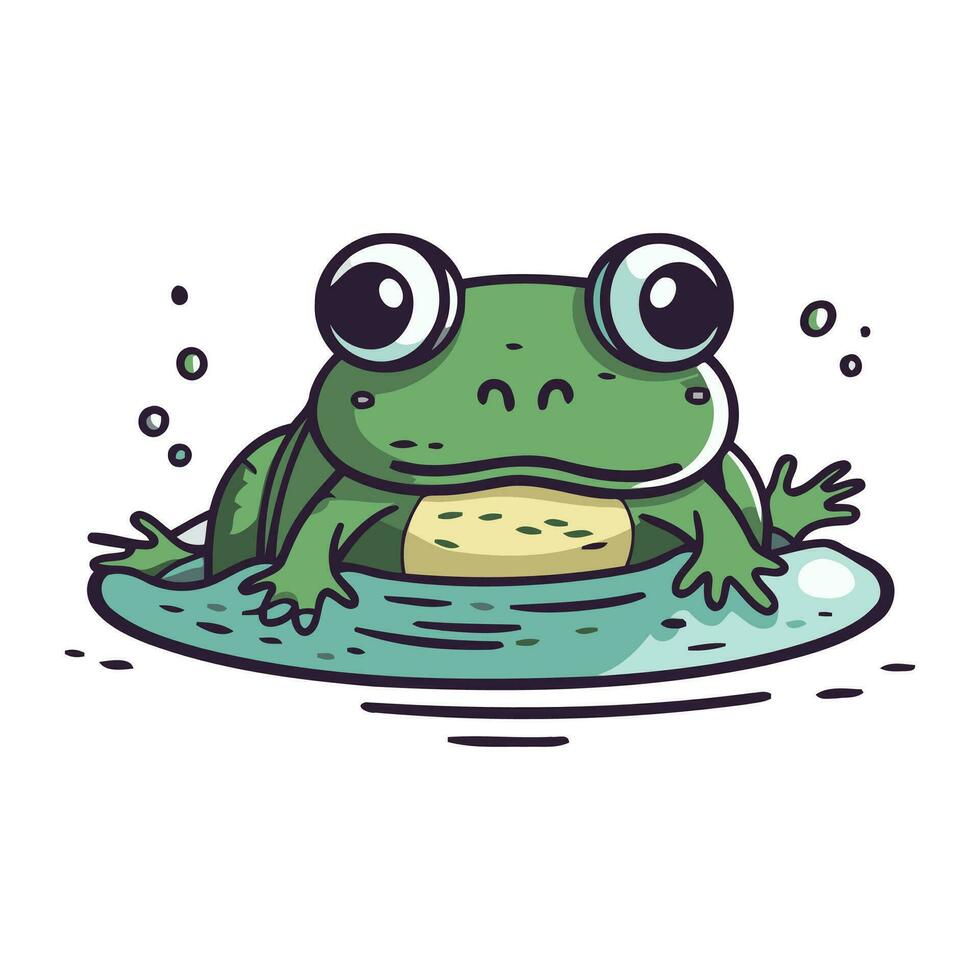 Frog. Vector illustration. Isolated on a white background.