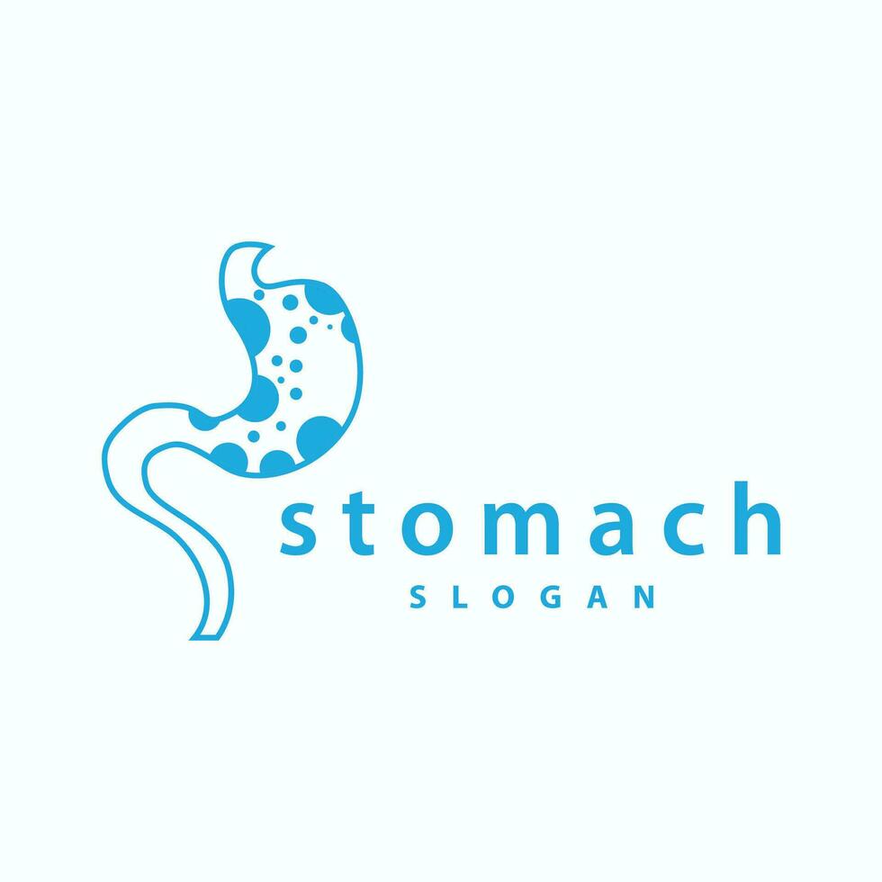 estómago logo, sencillo diseño para marcas con un minimalista concepto, vector humano salud templet ilustración