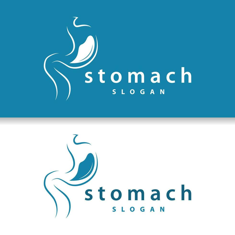 Stomach Logo, Simple Design for Brands with a Minimalist Concept, Vector Human Health Templet Illustration
