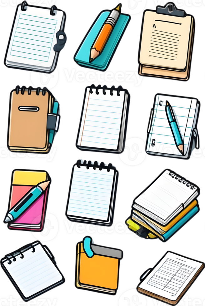 a set of colorful icons on a transparent background  ai generative png