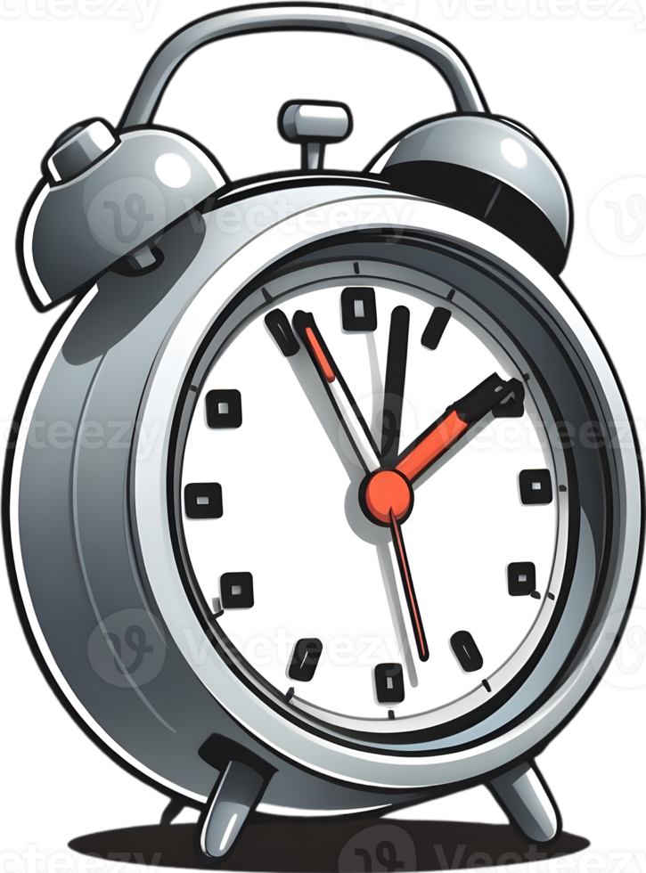 an alarm clock on a transparent background ai generative png