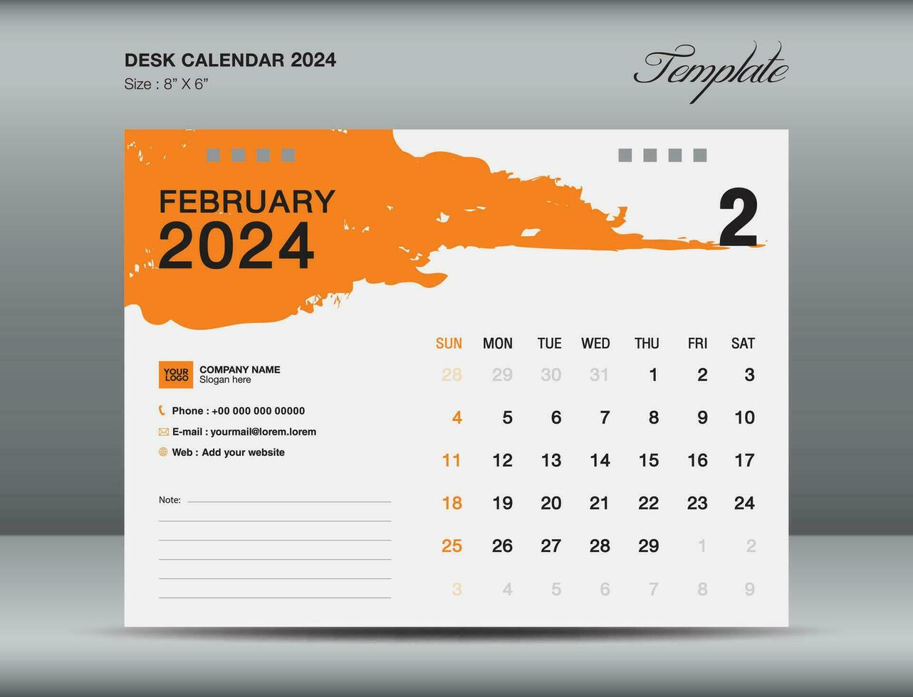 02-FEBRUARY orange brushstroke vector