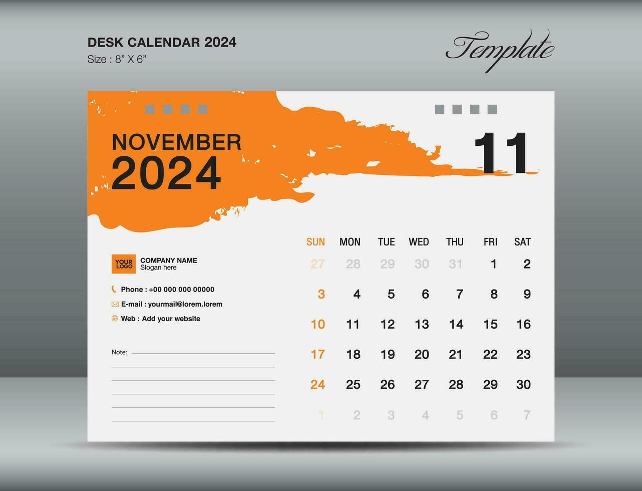 11-NOVEMBER orange brushstroke vector