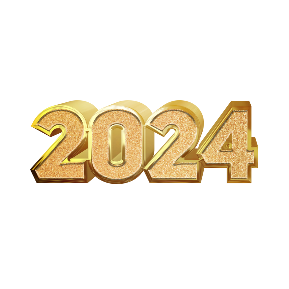 2024 new year text effect png