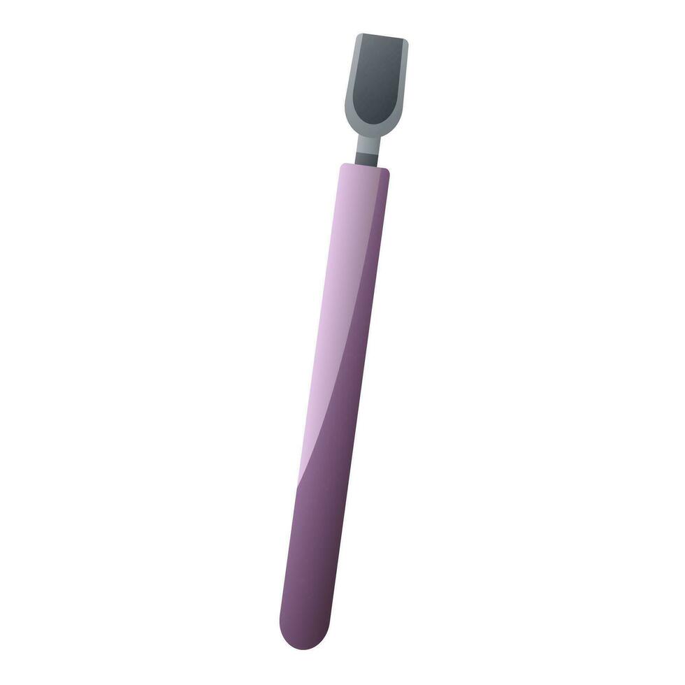 Nail pusher. Pedicure, manicure in beauty spa salon tools, accessories. Polished fingernails, equipment, tools. Beauty treatment, skin and body care routine vector