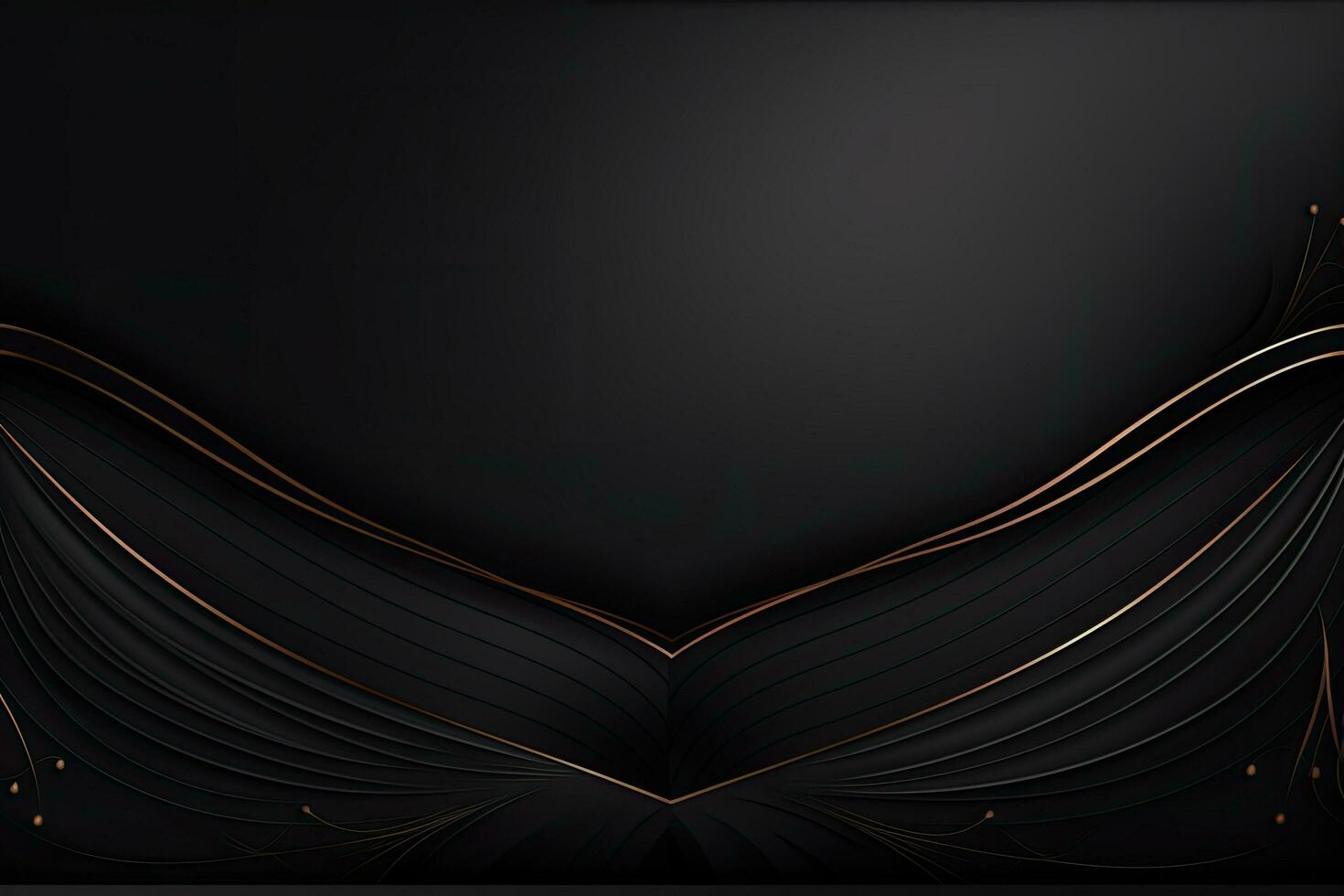Abstract black background with golden lines. Vector illustration for your design, luxurious black line background, AI Generated photo