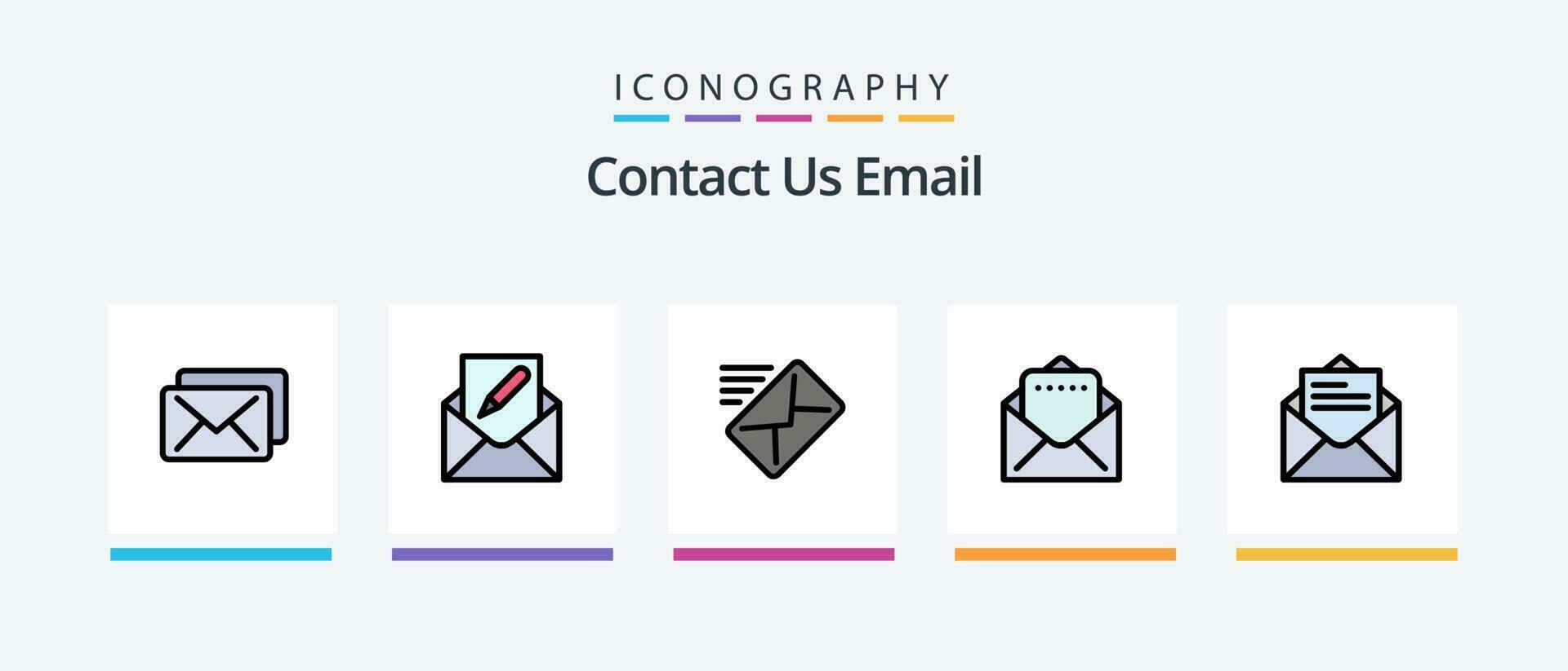 Email Line Filled 5 Icon Pack Including . email. money-order. mail. Creative Icons Design vector