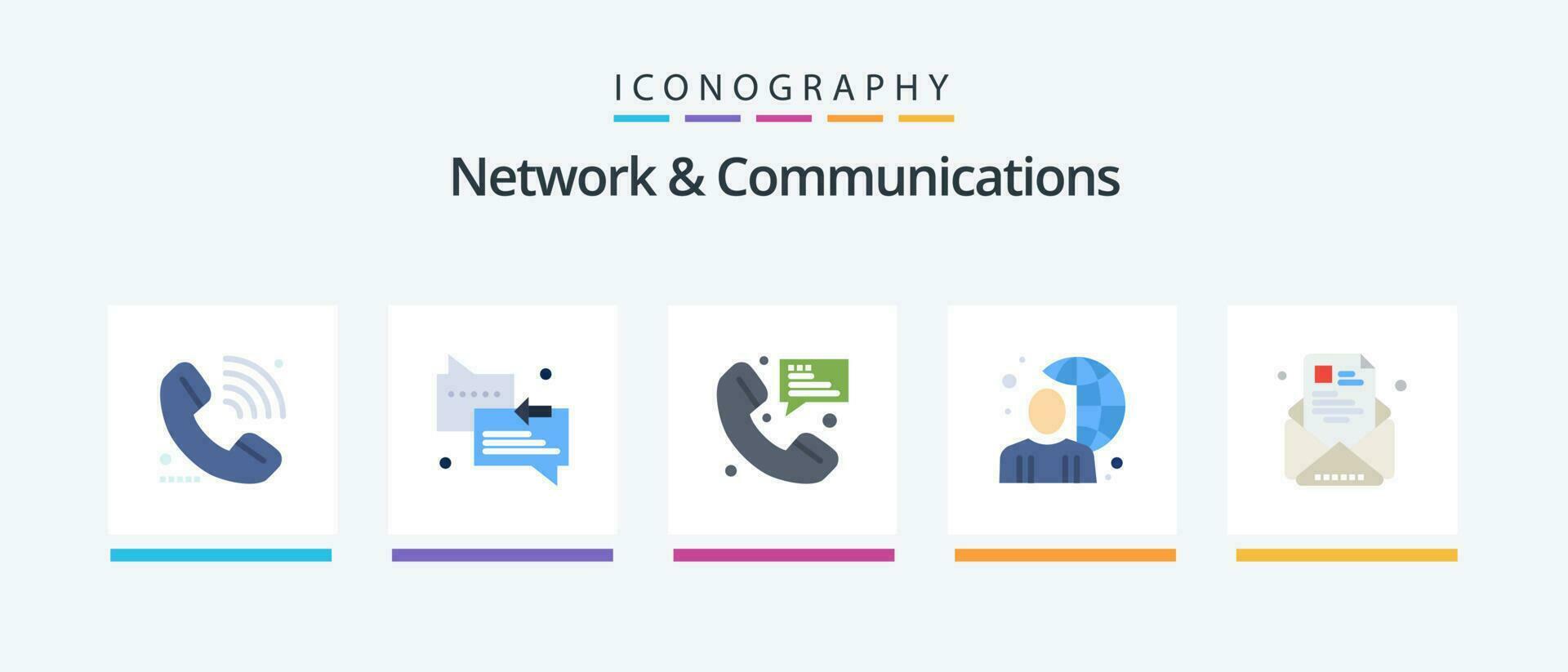 Network And Communications Flat 5 Icon Pack Including male. online. arrow. user. communication. Creative Icons Design vector