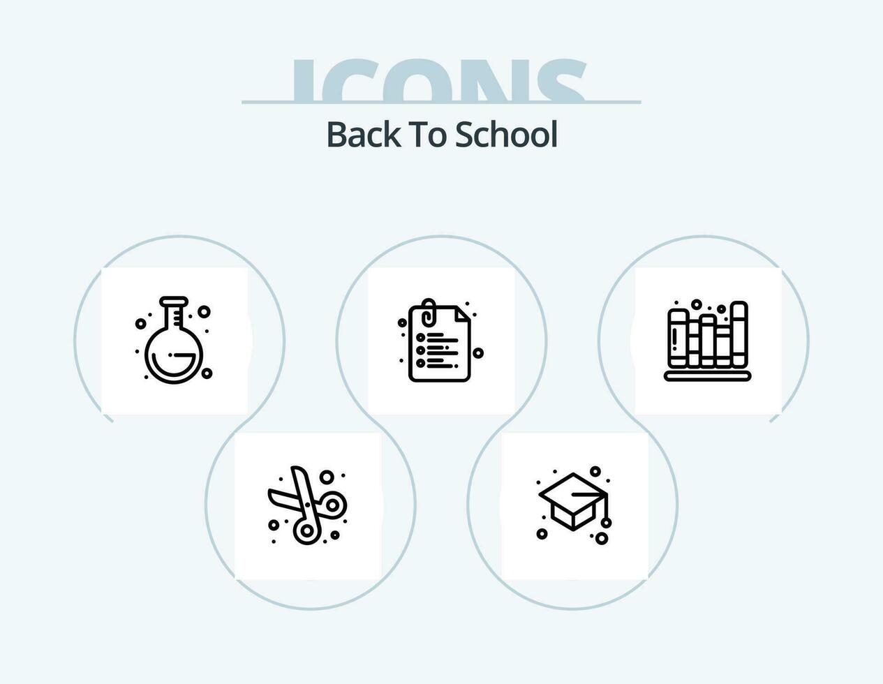 Back To School Line Icon Pack 5 Icon Design. drawing tools. study. certificate. school. education vector