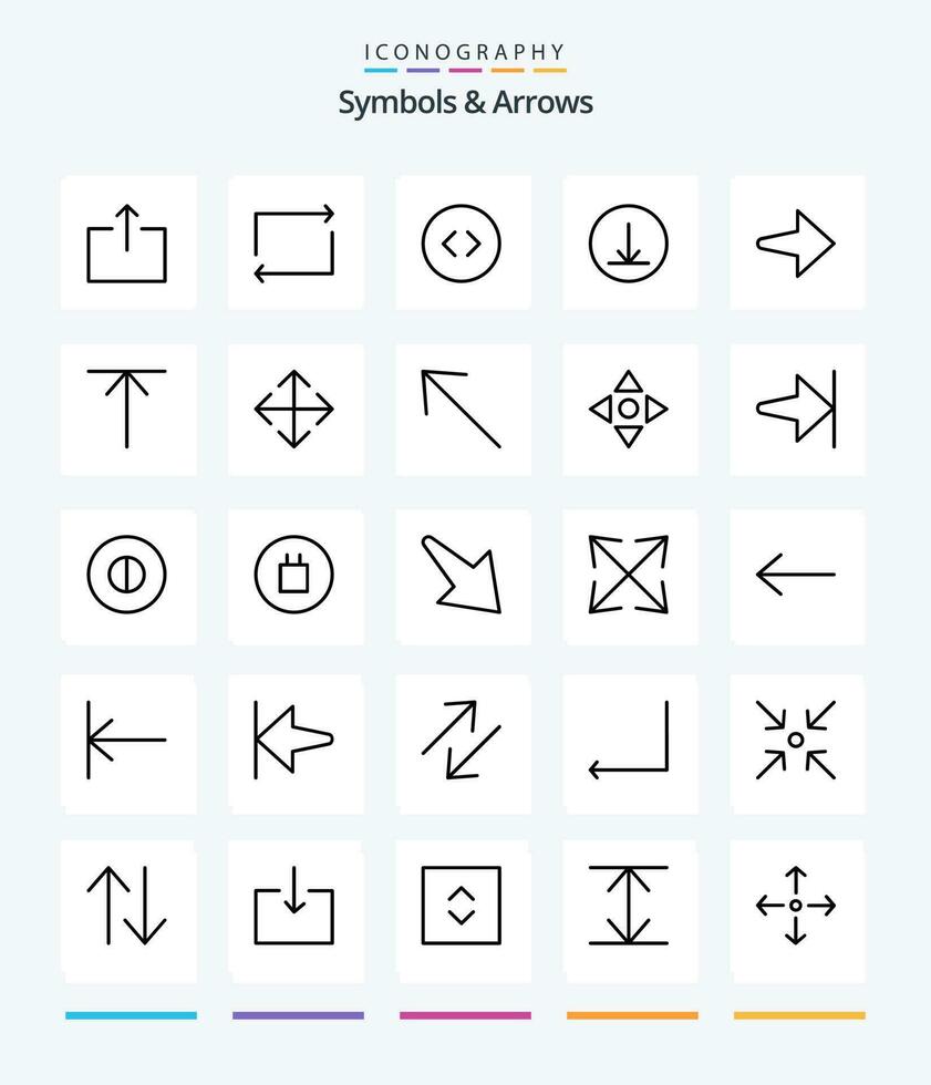 Creative Symbols  Arrows 25 OutLine icon pack  Such As move. up. enlarge. home. right vector