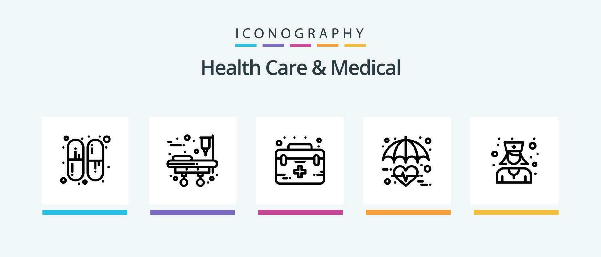 salud cuidado y médico línea 5 5 icono paquete incluso corazón. comprobado. rayo. informe. veneno. creativo íconos diseño vector