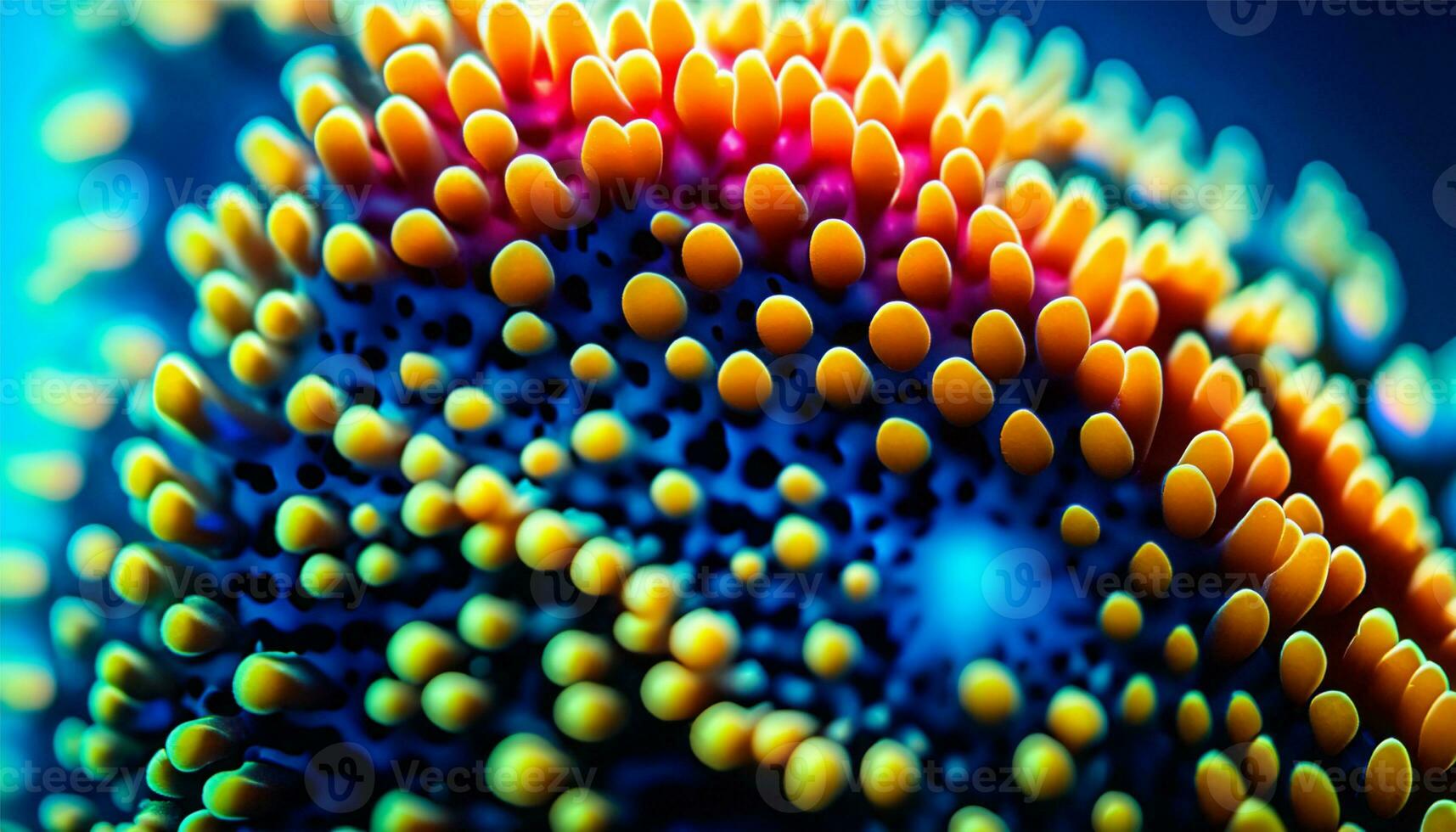 Underwater macro reveals multi colored sea life patterns Ai Generate photo