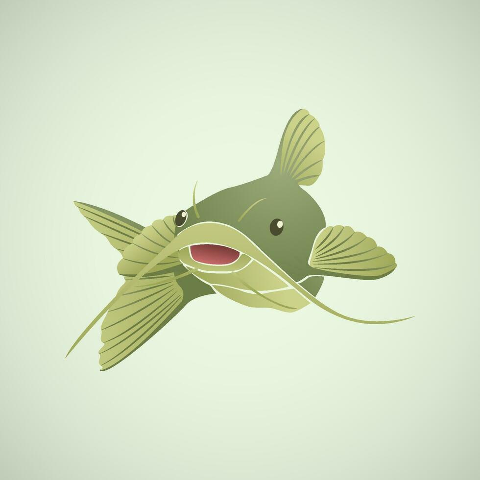 Vector Illustration of Catfish, Made Simple in Gray