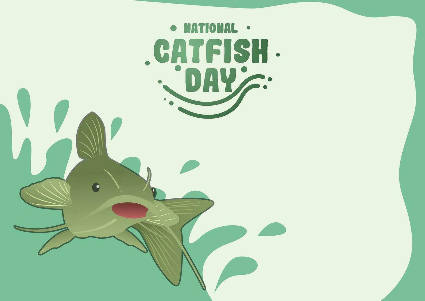 National Catfish Day, Horizontal Poster Template vector