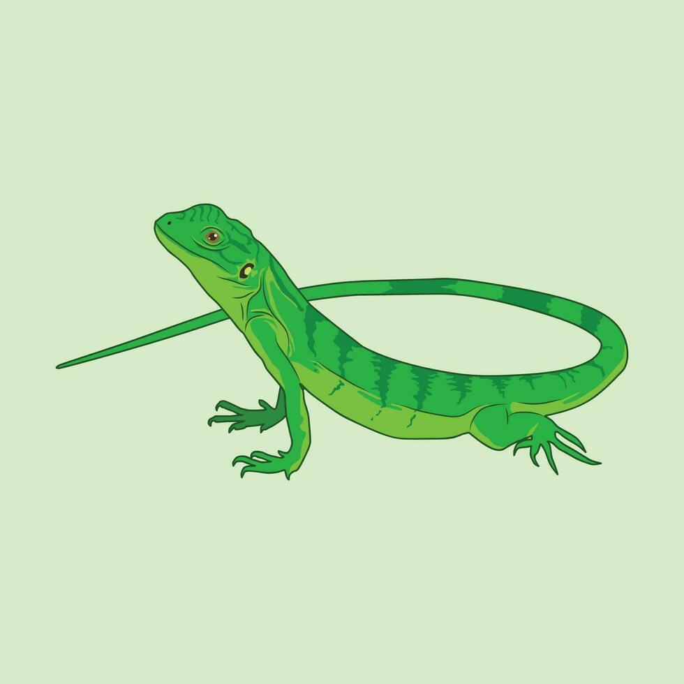 Green Lizard Vector Illustration
