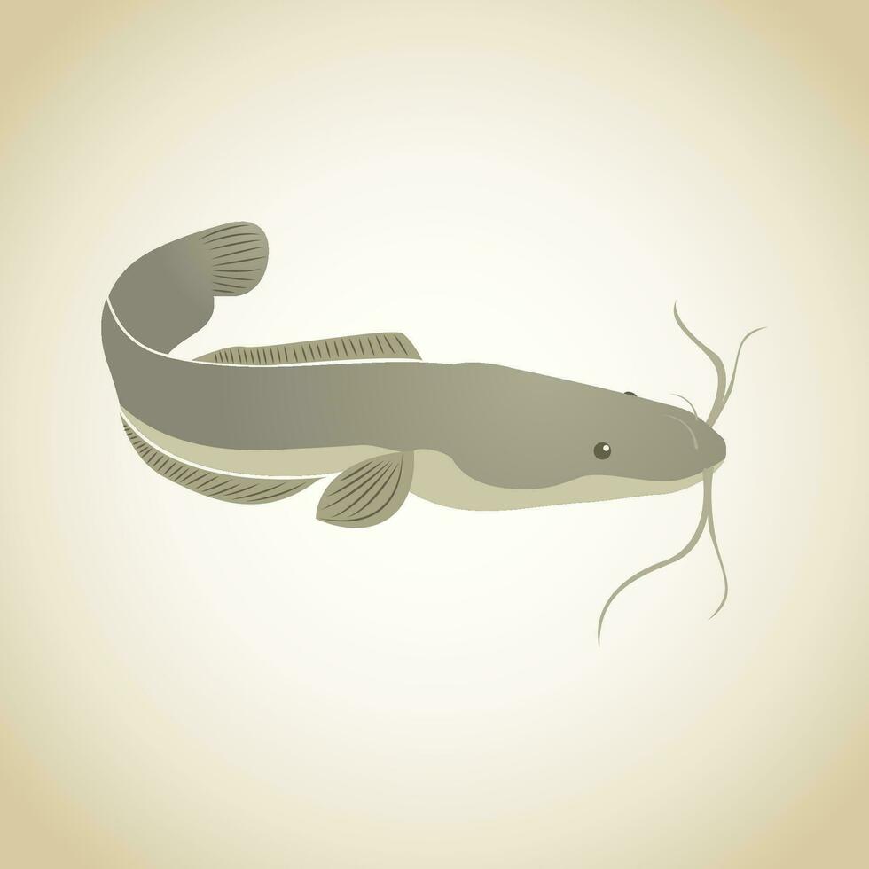 Vector Illustration of Catfish, Made Simple in Gray