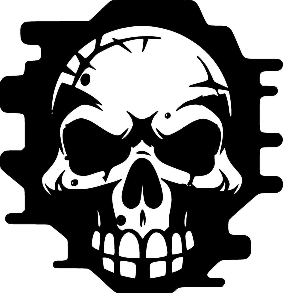 Skull - Black and White Isolated Icon - Vector illustration