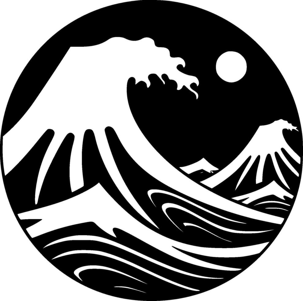 Oceano - minimalista y plano logo - vector ilustración