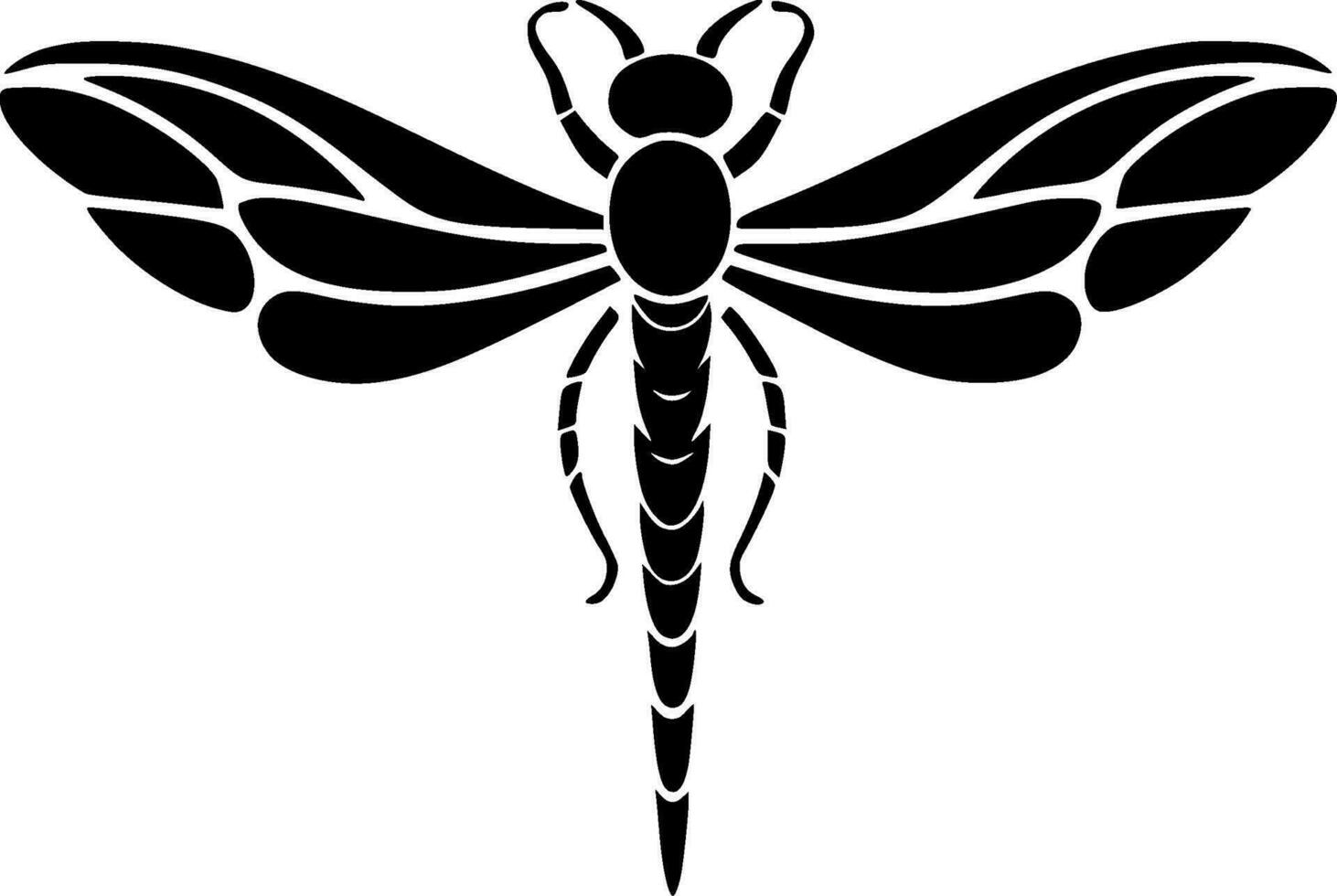 Dragonfly, Minimalist and Simple Silhouette - Vector illustration