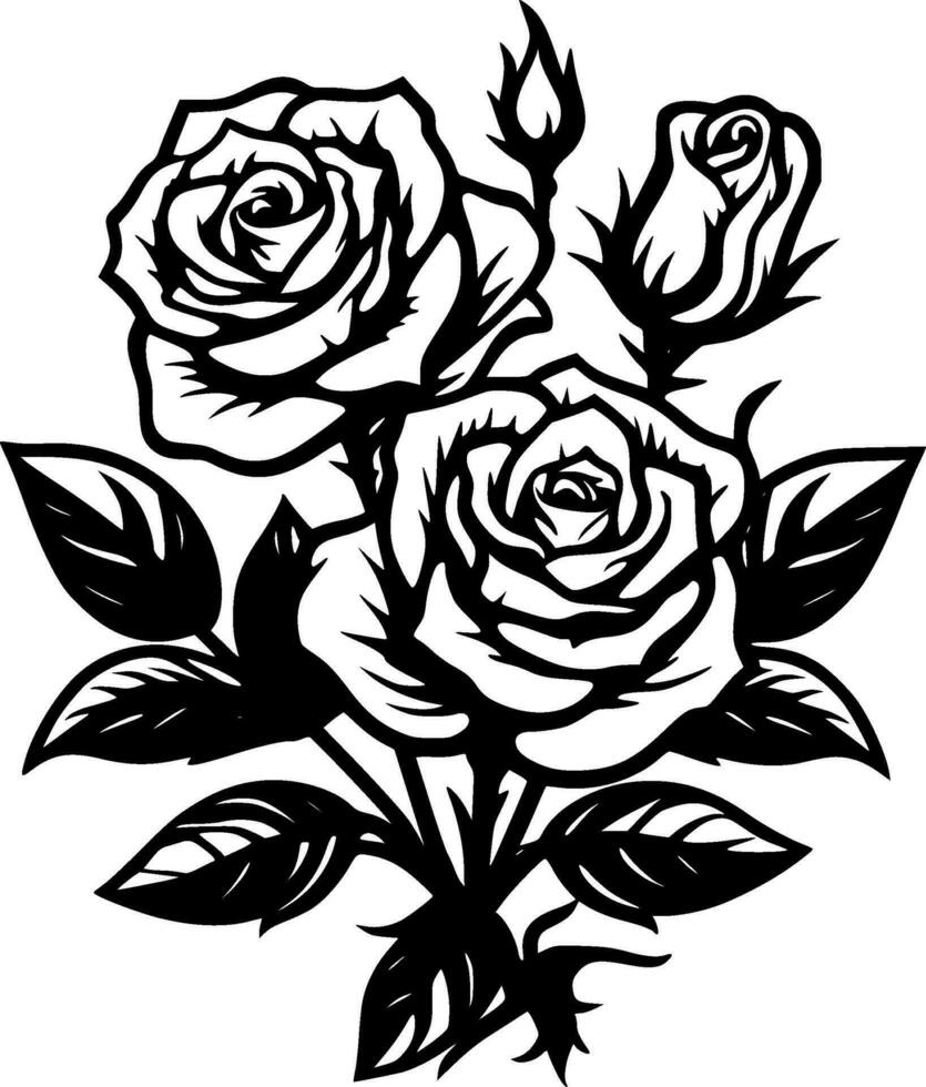 Roses - Minimalist and Flat Logo - Vector illustration