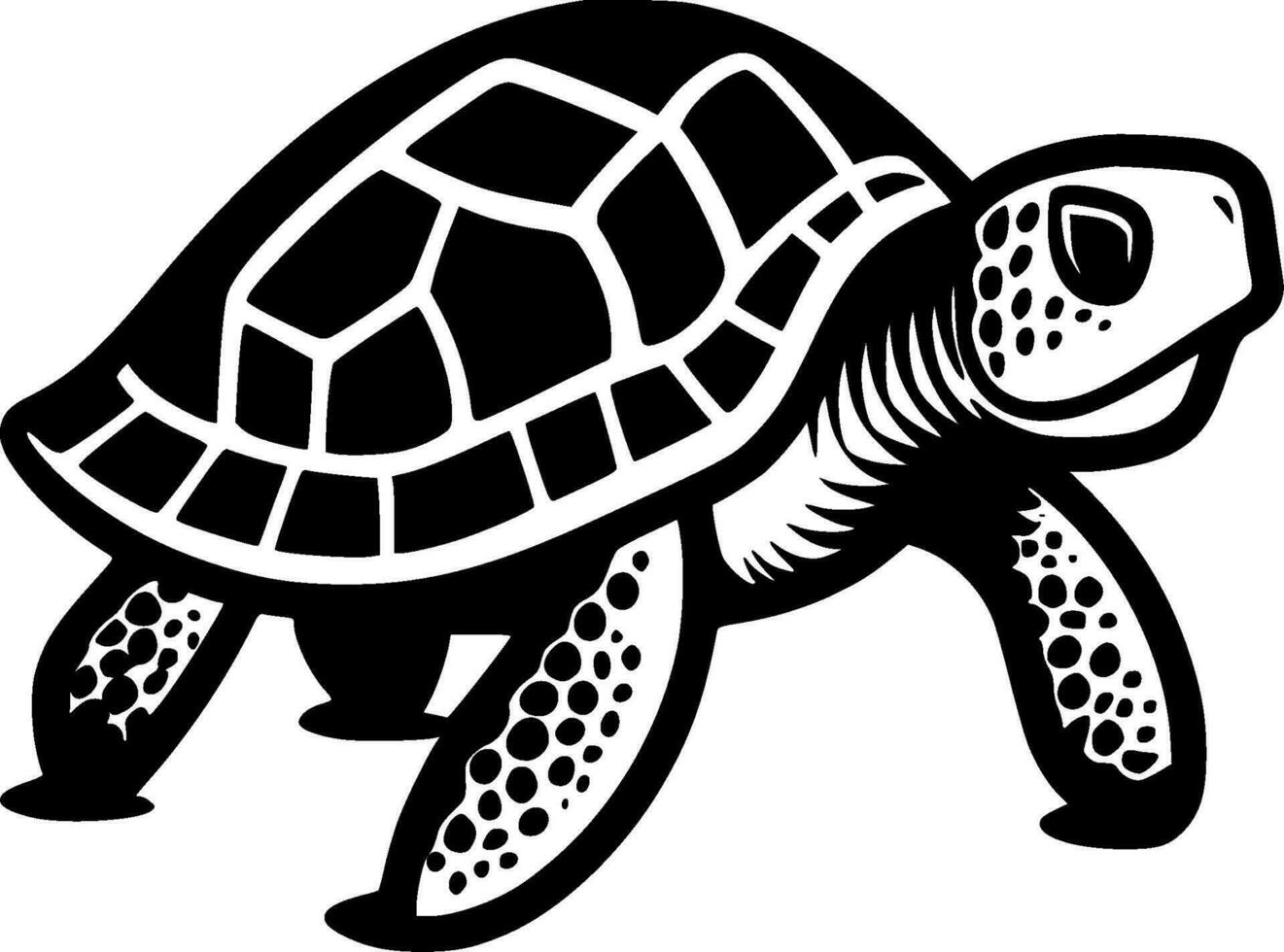 Turtle - Black and White Isolated Icon - Vector illustration