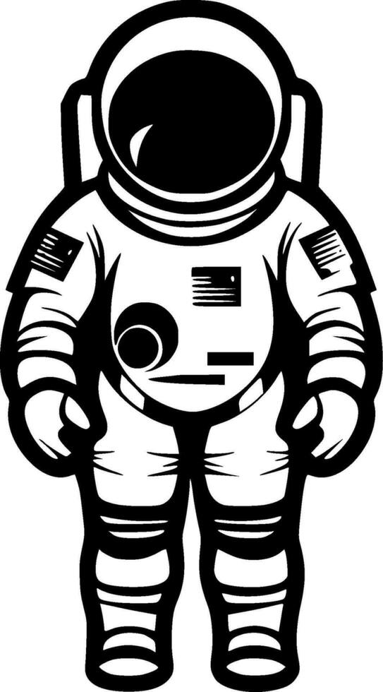 Astronaut - Black and White Isolated Icon - Vector illustration