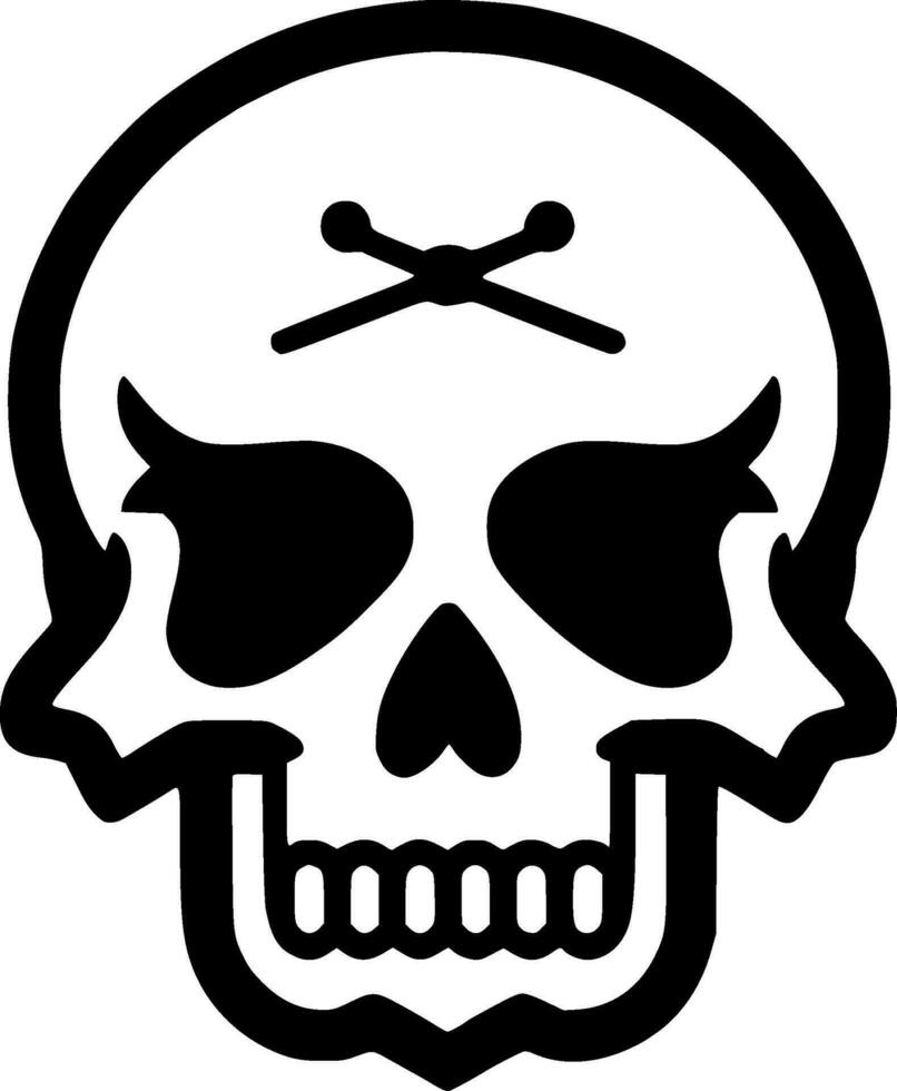 Skull, Black and White Vector illustration