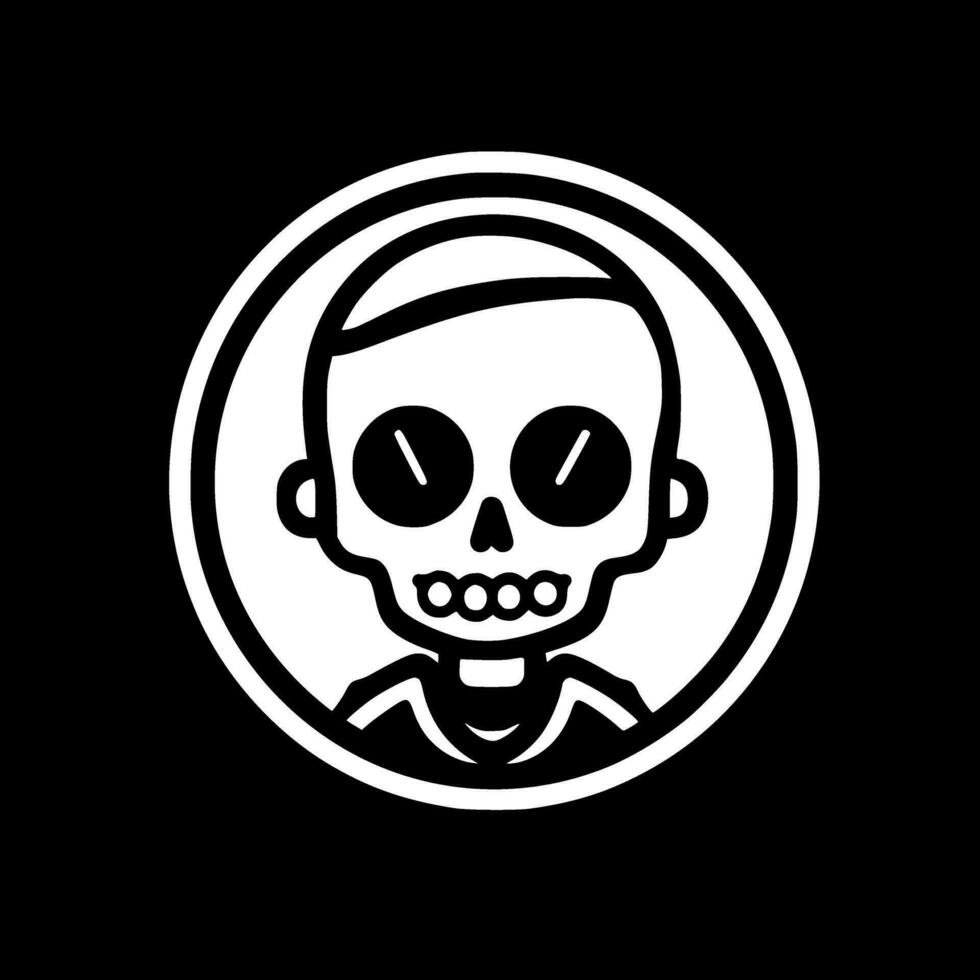 Skeleton - Black and White Isolated Icon - Vector illustration