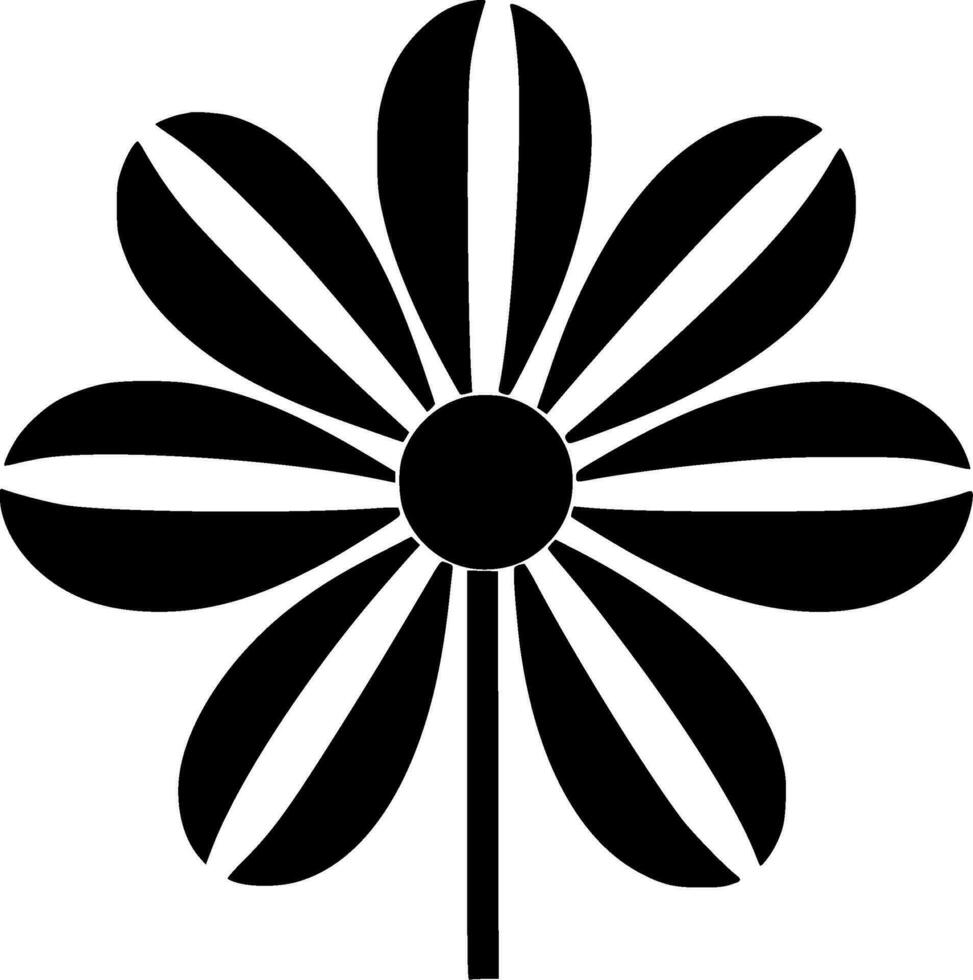 flor - negro y blanco aislado icono - vector ilustración