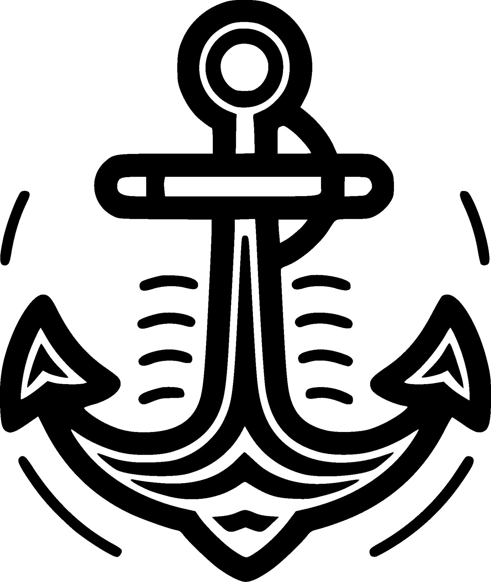 Anchor - Black and White Isolated Icon - Vector illustration 33244001