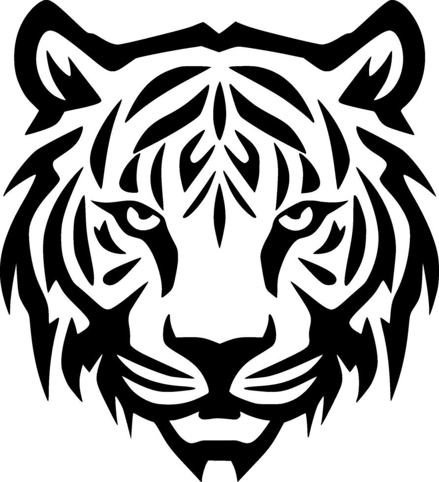Tiger, Black and White Vector illustration