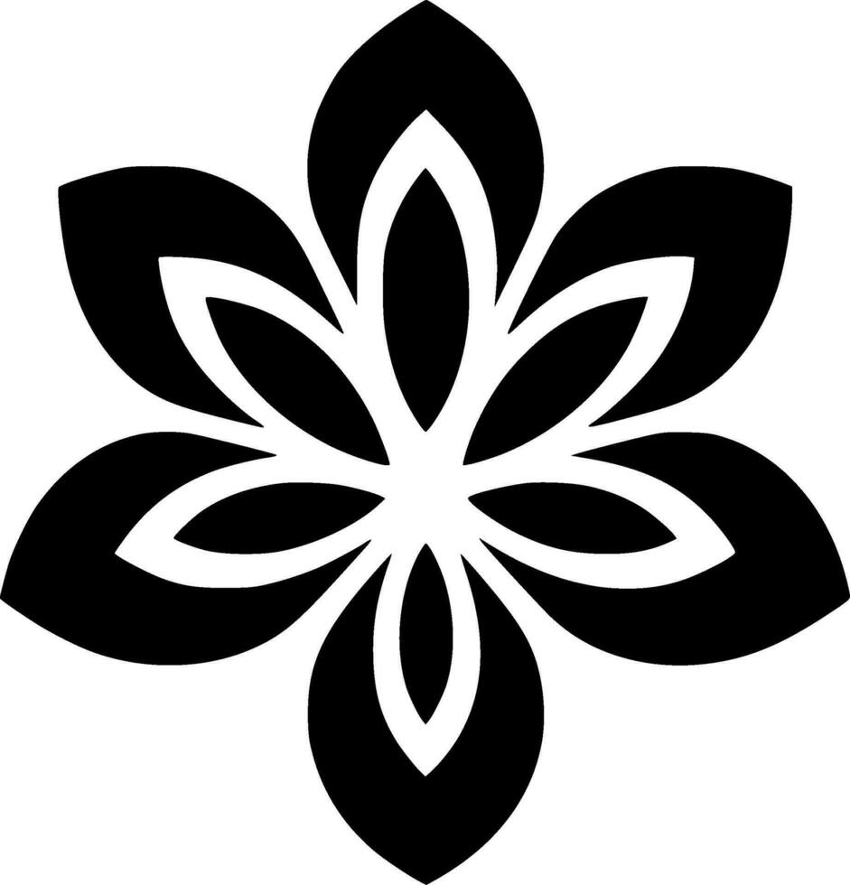 Flower - Black and White Isolated Icon - Vector illustration