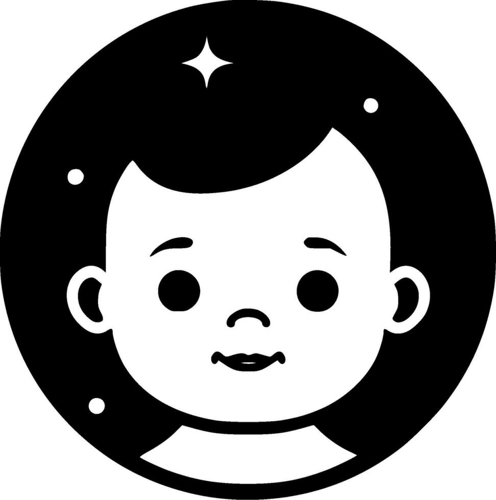 Baby, Black and White Vector illustration