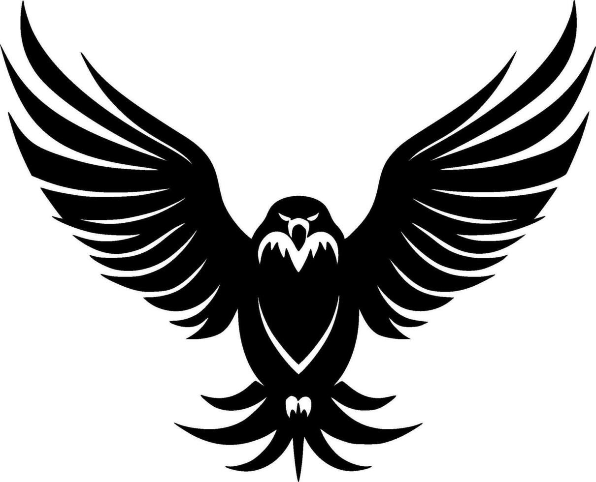 águila - negro y blanco aislado icono - vector ilustración